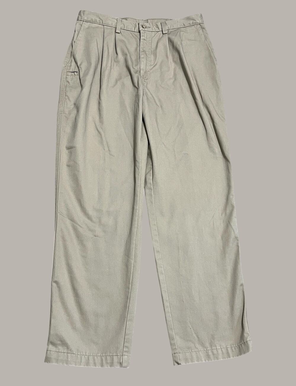 Carhartt Men 34x32 Tan Cotton Twill Khaki Pants Pleated B132 Work Casual Vtg Y2K